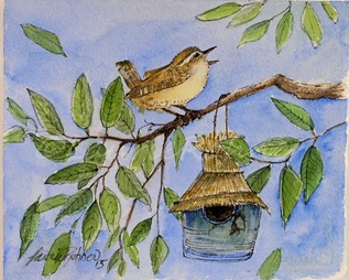 Bird on Birdhouse