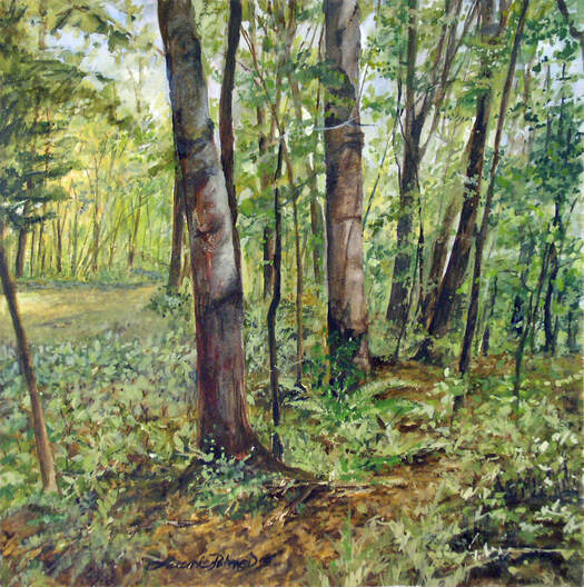 Watercolor on Panel Vermont Landscape by laurierohner.com