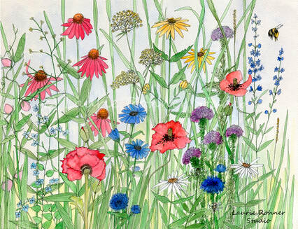 Wildflower watercolor illustration